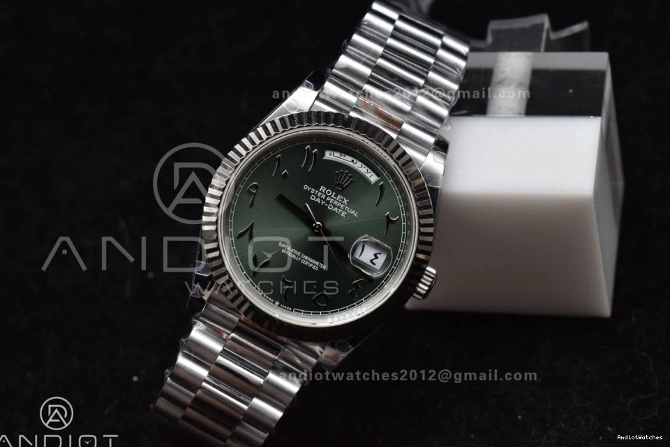 on SS 722 Dial DayDate 904L Green Bracelet JDF VR3255 Steel (Gain UrbanStyle President Arabic 40 Weight) V3 1218